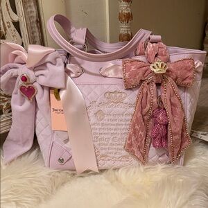 Exclusive Juicy Couture Tale Tote Light Pink & Embellished with cuteness💕